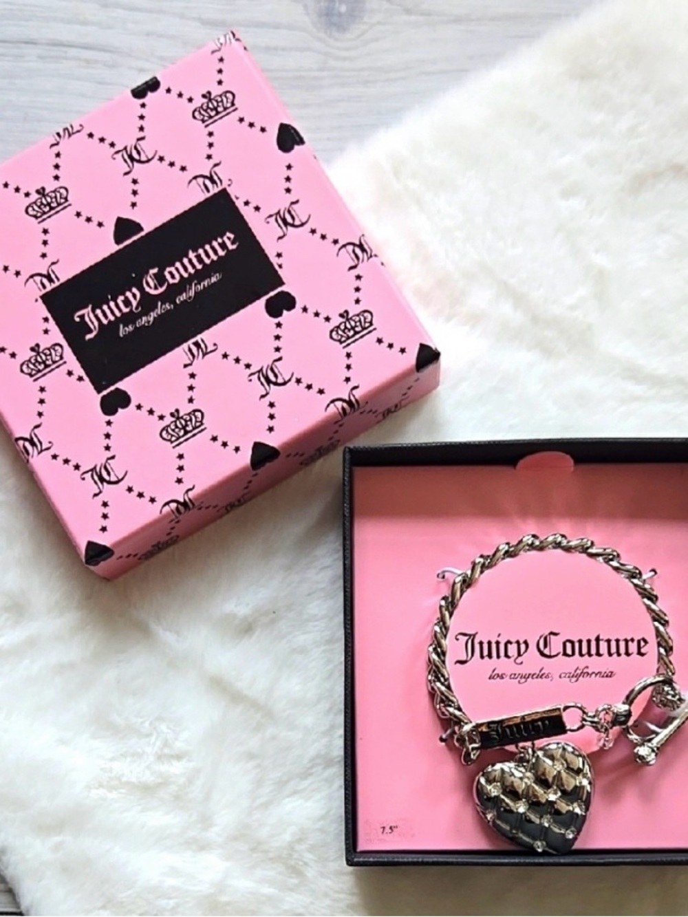 NWT Juicy Couture Silver Heart Bracelet - Picture 2 of 8